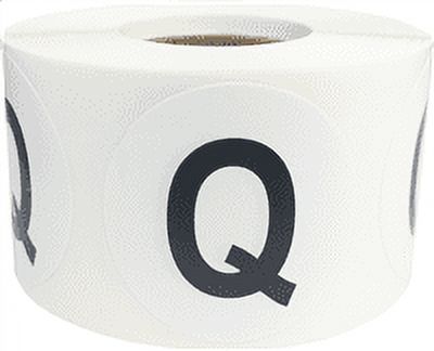 Letter Q Inventory Labels 1.5 inch Round Circle Dots 500 Adhesive ...