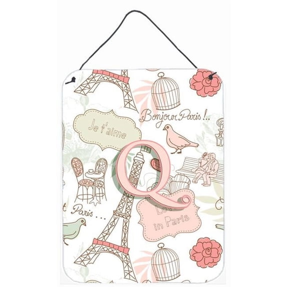 Letter Q Love in Paris Pink Wall or Door Hanging Prints