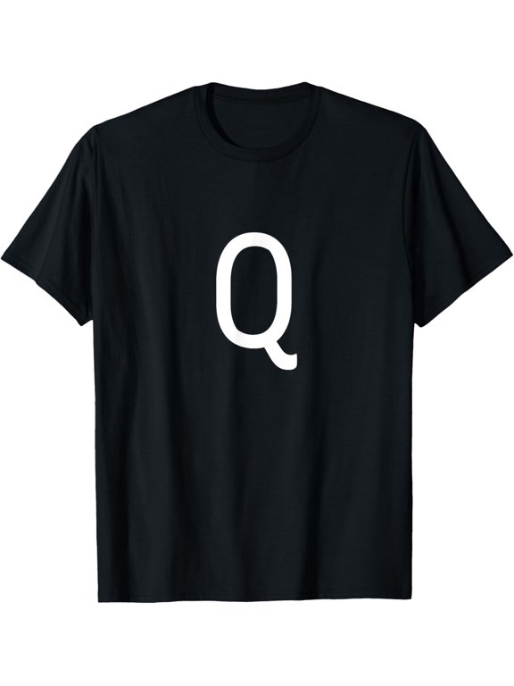 Letter Q - Minimal Capital Alphabet To Spell Words Or Names T-Shirt men and women can wear, black, white, gifts
