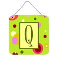 thumbnail image 1 of Letter Q Monogram - Lime Green Wall or Door Hanging Prints, 1 of 1