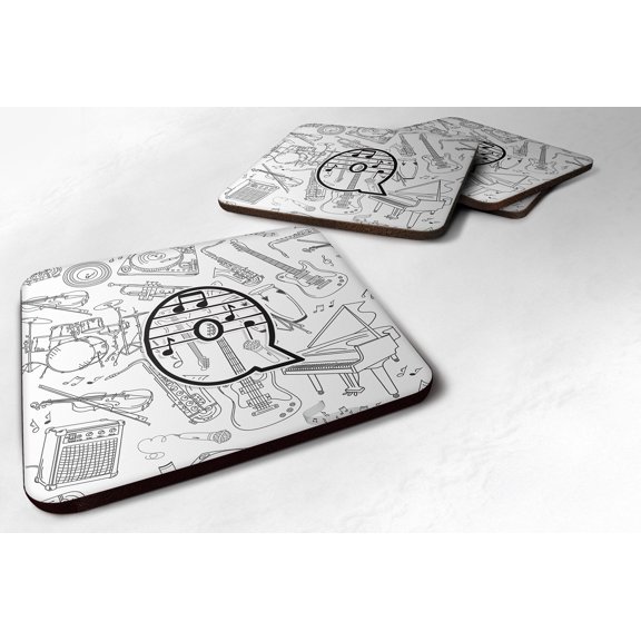 Letter Q Musical Note Letters Foam Coaster Set of 4