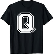 Letter Q Name Initial Varsity Alphabet Monogram T-Shirt