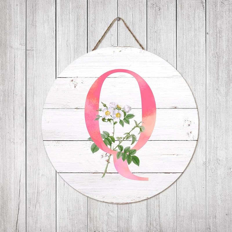 Letter Q Round Wood Door Sign Country Letter Welcome Sign Bathroom Letter Q Round Wood Door Sign Country Letter Welcome Sign Bathroom