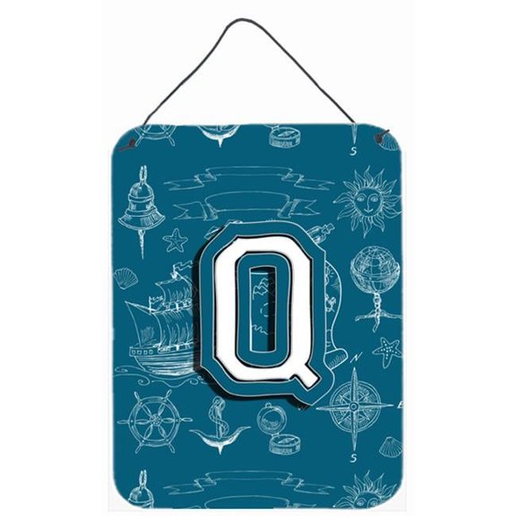 Letter Q Sea Doodles Initial Alphabet Wall and Door Hanging Prints