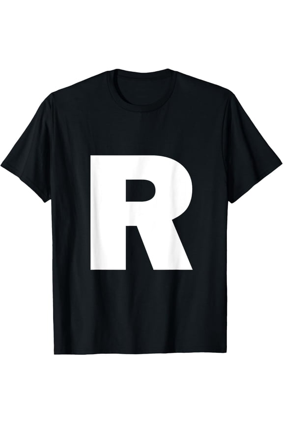 Letter R Capital Alphabet Monogram Initial T-Shirt men and women can wear, black, white, gifts