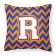 thumbnail image 1 of Letter R Chevron Blue & Orange No.3 Fabric Decorative Pillow - Blue & Orange - 14in. H x 3in. W x 14in. L, 1 of 1
