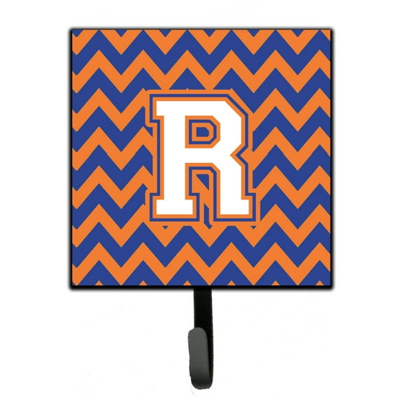Letter R Chevron Blue and Orange 3 Leash or Key Holder