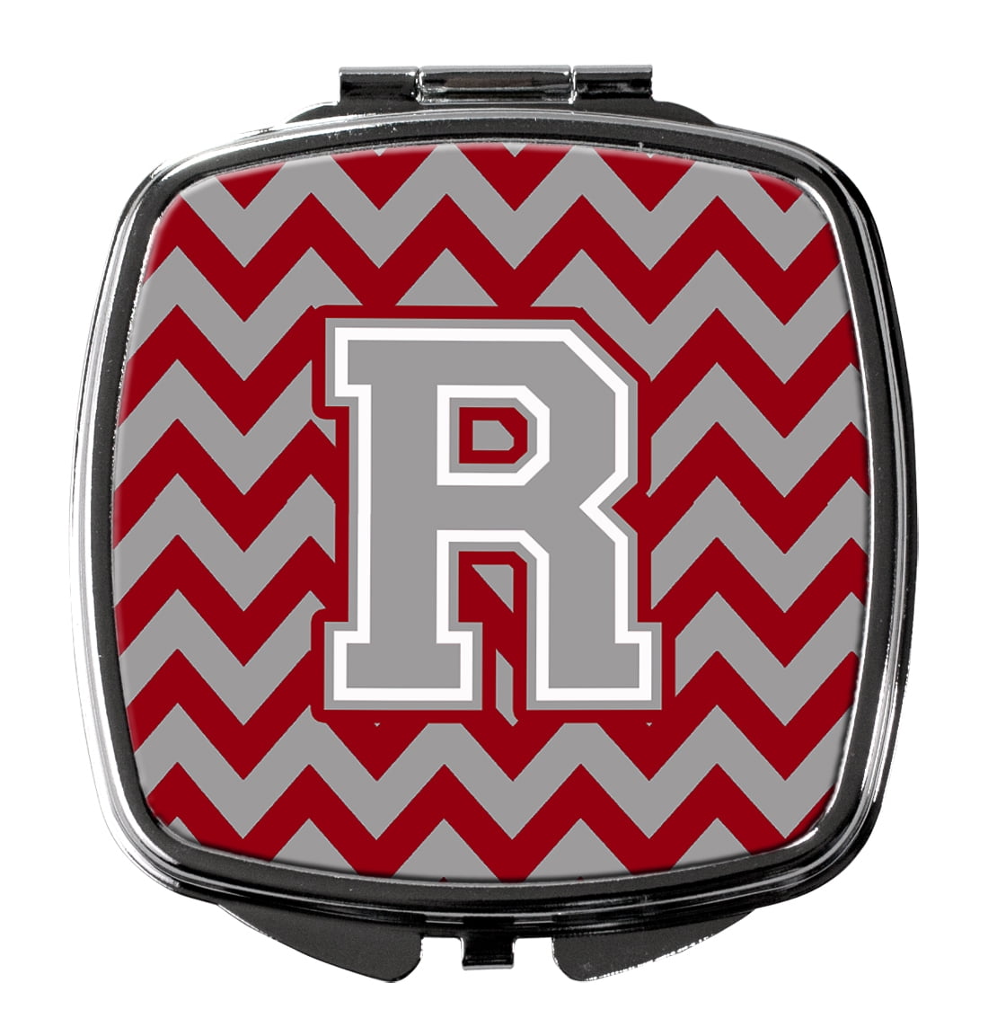 Letter R Chevron Crimson and Grey Compact Mirror - Walmart.com