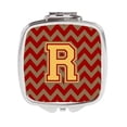thumbnail image 1 of Letter R Chevron Garnet & Gold Compact Mirror, 1 of 1