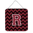 thumbnail image 1 of Letter R Chevron Garnet and Black  Wall or Door Hanging Prints, 1 of 1