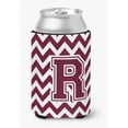 thumbnail image 1 of Letter R Chevron Maroon and White Can or Bottle Hugger, 1 of 1