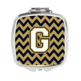 thumbnail image 1 of Letter R Chevron Navy Blue & Gold Compact Mirror - Navy Blue & Gold - 3in. H x 0.3in. W x 2.75in. L, 1 of 1
