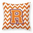 thumbnail image 1 of Letter R Chevron Orange and Regalia Fabric Decorative Pillow, 1 of 4