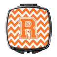 thumbnail image 1 of Letter R Chevron Orange and White Compact Mirror CJ1046-RSCM, 1 of 4