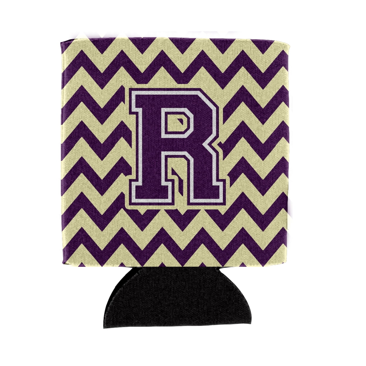 Letter R Chevron Purple and Gold Can or Bottle Hugger