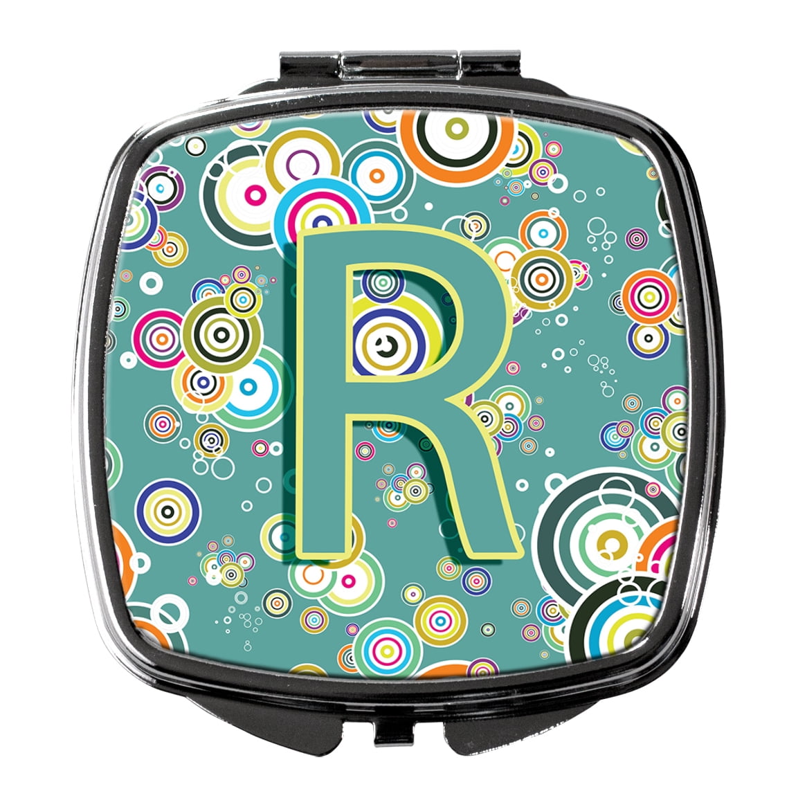Letter R Mirror Letter R Circle Circle Teal Initial Alphabet Compact Mirror CJ2015-RSCM ...