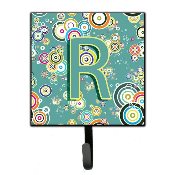 Letter R Circle Circle Teal Initial Alphabet Leash or Key Holder