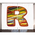 thumbnail image 1 of Ambesonne Letter R Curtains 2 Panel Set, R Aztec Tribal, 108" x 96", Multicolor, 1 of 3