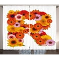 thumbnail image 1 of Ambesonne Letter R Curtains 2 Panel Set, Gerbera Daisies Style, 108" x 108", Multicolor, 1 of 3