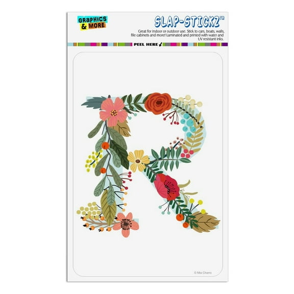 Letter R Floral Monogram Initial Home Business Office Sign