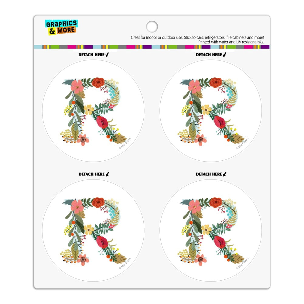 Refrigerator Letter R Letter R Floral Monogram Initial Refrigerator Fridge Locker Vinyl ...