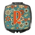 thumbnail image 1 of Letter R Flowers Retro Blue Compact Mirror CJ2012-RSCM, 1 of 4