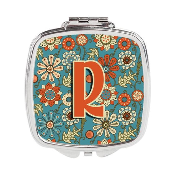 Letter R Mirror Letter R Flowers Retro Blue Compact Mirror - Walmart.com