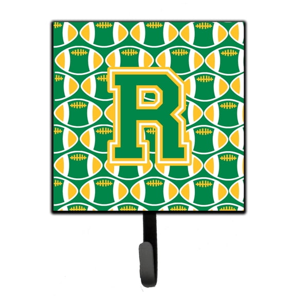 Letter R Football Green and Gold Leash or Key Holder