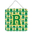 thumbnail image 1 of Letter R Football Green and Gold Wall or Door Hanging Prints, 1 of 1