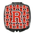 thumbnail image 1 of Letter R Football Scarlet and Grey Compact Mirror, 1 of 4