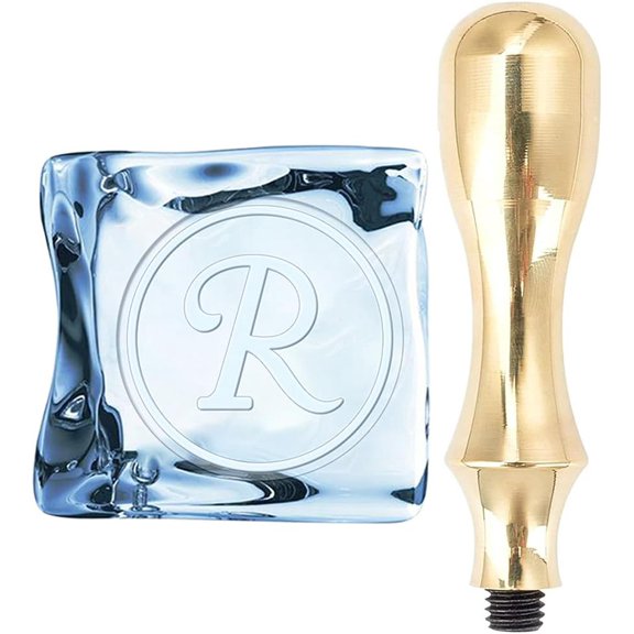 Letter R Ice Cube Stamp Initials Ice Branding Stamp with Removable Brass Brass Head Stamp Handle Replacement for Cocktails Whiskey Mojito Monogram