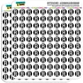 thumbnail image 1 of Letter R Initial Black White 200 1/2" (0.5") Planner Calendar Scrapbooking Crafting Stickers, 1 of 2