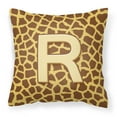 thumbnail image 1 of Letter R Initial Monogram - Giraffe Fabric Decorative Pillow, 1 of 4