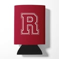 thumbnail image 1 of Letter R Initial Monogram - Maroon and White Can or Bottle Hugger, 1 of 5