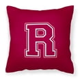 thumbnail image 1 of Letter R Initial Monogram - Maroon and White Fabric Decorative Pillow, 1 of 4