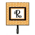 thumbnail image 1 of Letter R Initial Monogram - Orange Polkadots Leash or Key Holder, 1 of 7