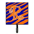 thumbnail image 1 of Letter R Initial  Tiger Stripe Blue and Orange Leash or Key Holder, 1 of 7