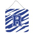 thumbnail image 1 of Letter R Initial Tiger Stripe Blue and White Wall or Door Hanging Prints, 1 of 1