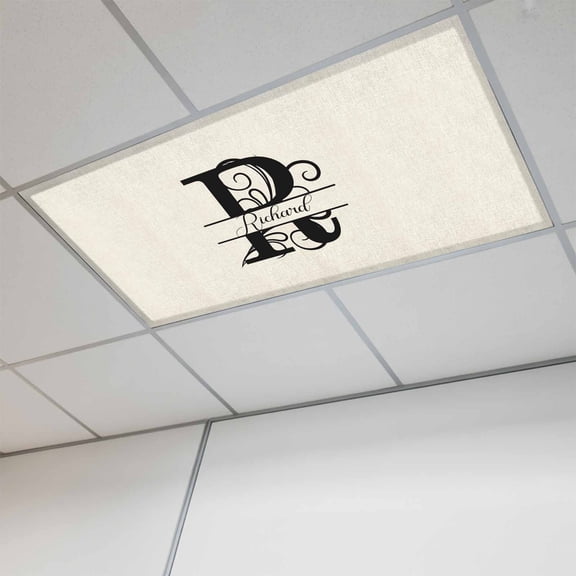 Letter R Magnetic Fluorescent Light Covers for Ceiling Lights 2 x 4 Feet, Monogram Words Office Classroom Kitchen Drop Ceiling Light Covers Lighting Filters Shade Panel 1 Pack