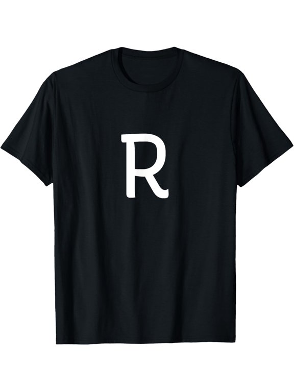 Letter R - Minimal Capital Alphabet To Spell Words Or Names T-Shirt men and women can wear, black, white, gifts