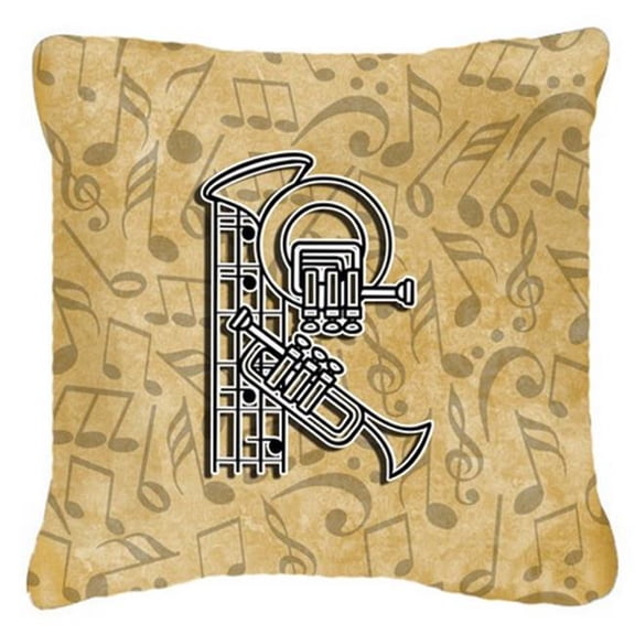 Letter R Musical Instrument Alphabet Canvas Fabric Decorative Pillow