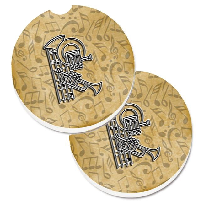 Letter R Musical Instrument Alphabet Set of 2 Cup Holder Car Coaster ...