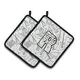 thumbnail image 1 of Letter R Musical Note Letters Pair of Pot Holders, 1 of 2