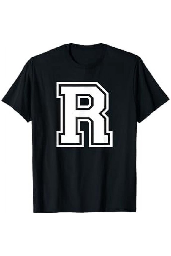 Letter R Name Initial Varsity Alphabet Monogram T-Shirt