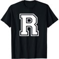 thumbnail image 1 of Letter R Name Initial Varsity Alphabet Monogram T-Shirt, 1 of 4