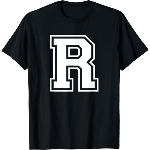 Letter R Name Initial Varsity Alphabet Monogram T-Shirt