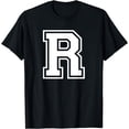 thumbnail image 1 of Letter R Name Initial Varsity Alphabet Monogram T-Shirt, 1 of 4