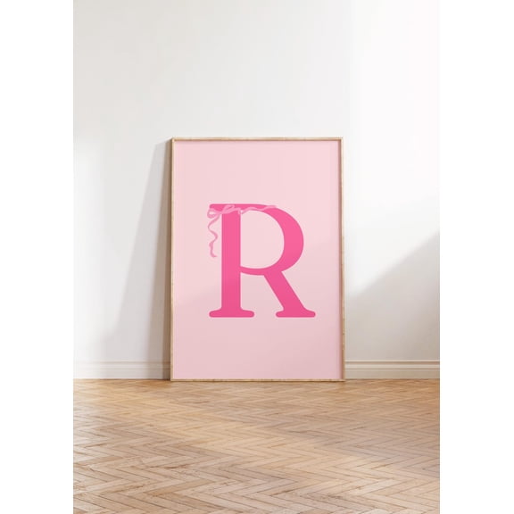 Letter R Poster, R Initial, Big Letters For Wall, Alphabet Letter Art, Letters For Nursery, Pink Wall Art, Pastel Poster, Teen Room Decor Wall Art, Modern Wall Decor, 8x12 UNFRAMED