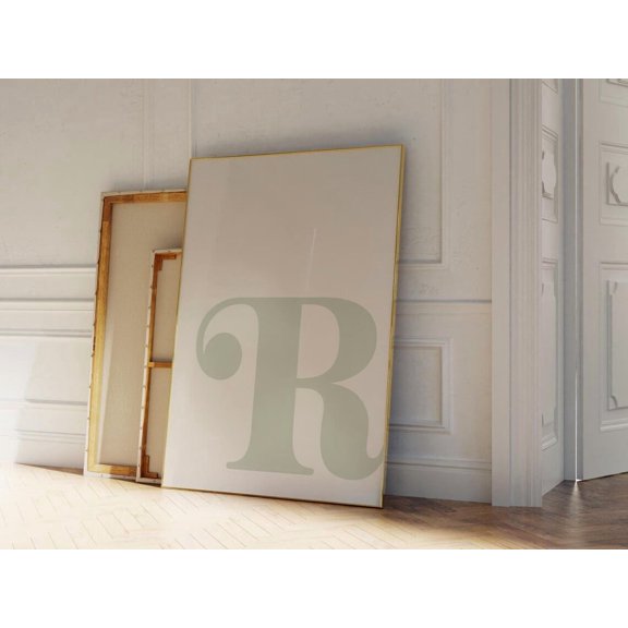 Letter R Print Sage Green Alphabet Wall Art Pdf, Unframed Paper Print