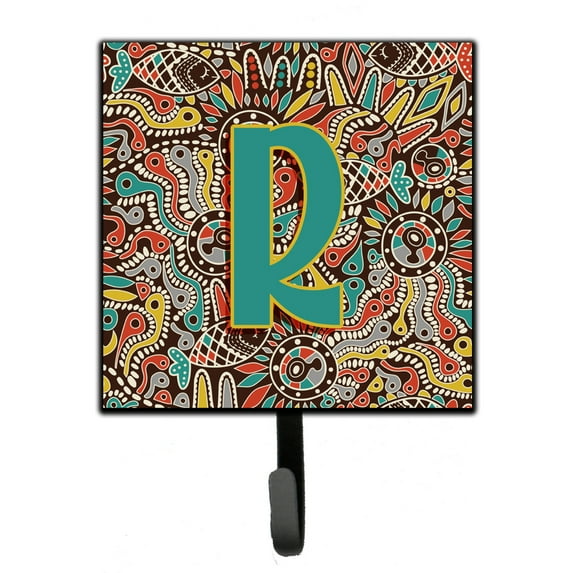 Letter R Retro Tribal Alphabet Initial Leash or Key Holder